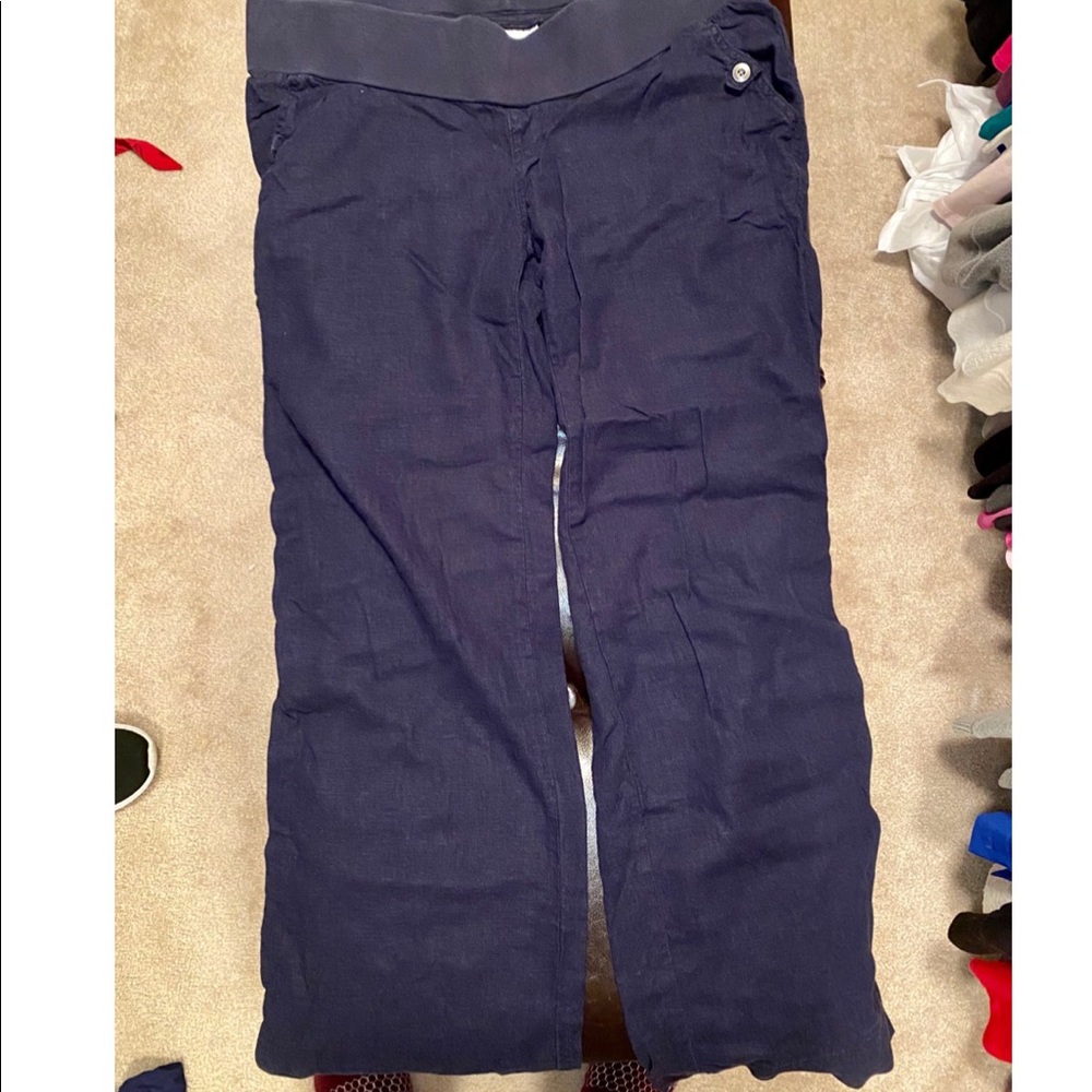 Large Blue Maternity Pants